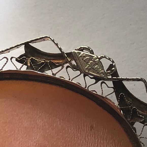 HPπππΎβ₯οΈππΌ14K White Gold Cameo Diamond Brooch/ Pendant - Picture 5 of 7